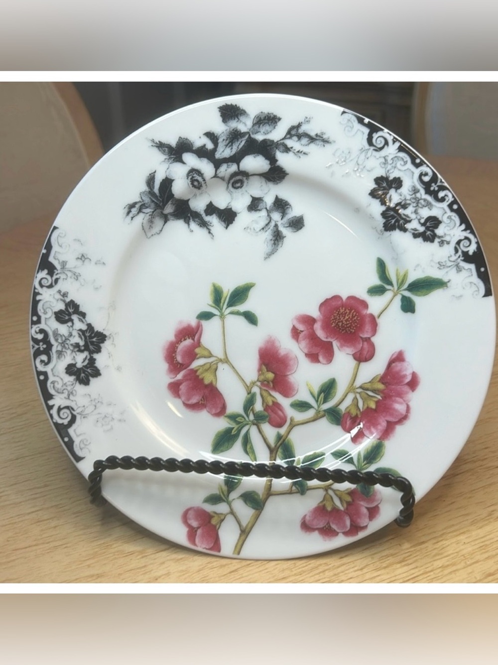 Anthropologie Cherry Blossom Floral Salad Plate  NWT